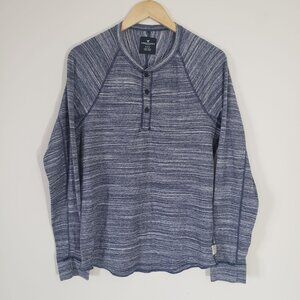 American Eagle Mens Henley‎ Long Sleeve Heather Blue Shirt Size M Casual Lounge